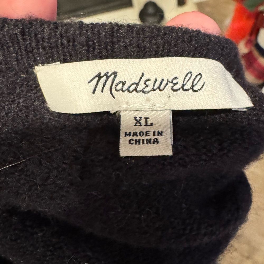 Women’s Madewell Kent colorblock cardigan sweater in a wool/alpaca blend Size XL - Picture 4 of 6